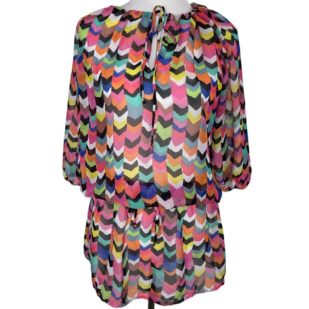 Profile by Gottex Multicolor Abstract Swim Cover Up Dress Boho, Resort, Small
